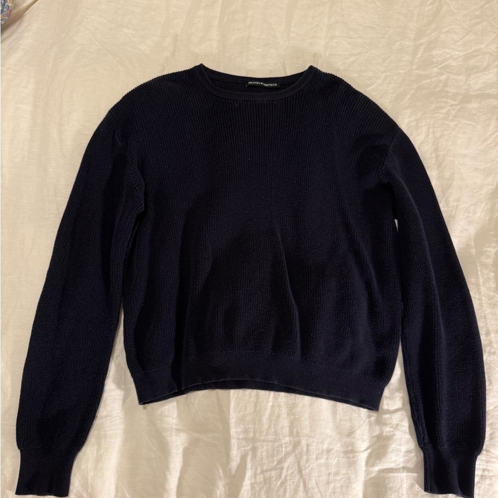 Brandy Melville Navy Crew Neck Sweater one size Carolyn Bessette